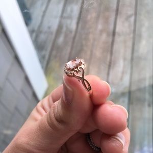 SOLD!!!! 10K Rose Gold Morganite and diamond ring